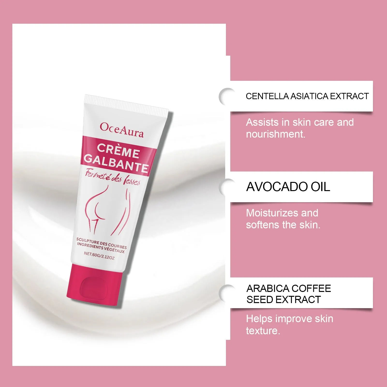 60g jar of hip and neck moisturising cream with botanical extracts