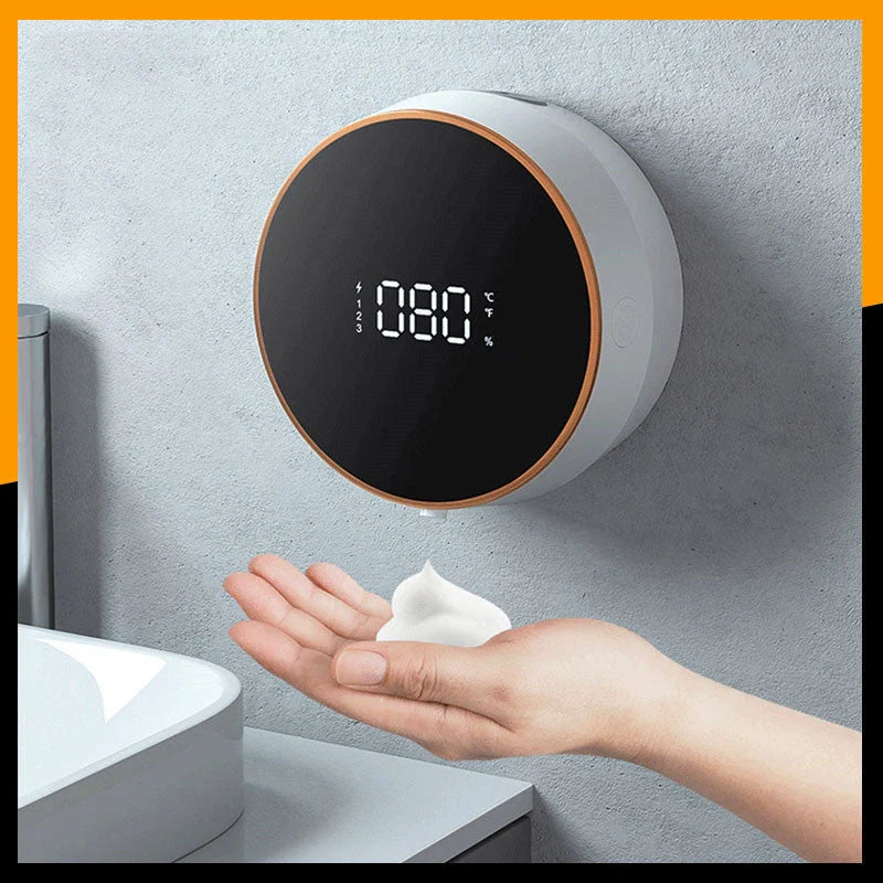 Automatic induction hand sanitizer machine in elegant white and obsidian black