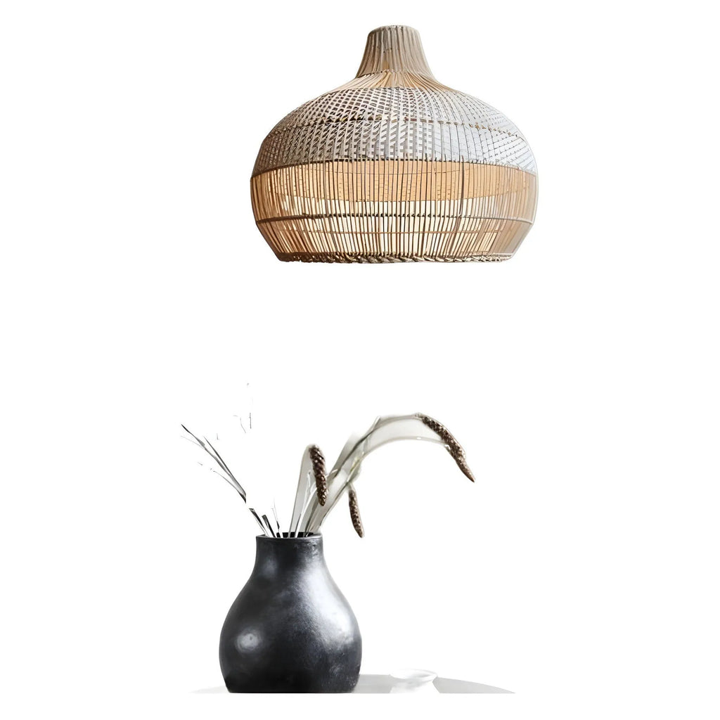 Rattan woven chandelier with a 60cm diameter in a pastoral Southeast Asian style, a ceiling light for living rooms.