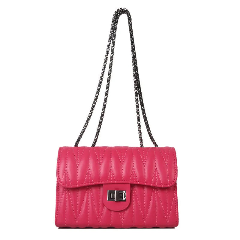 Women's retro textured diamond pattern PU leather small crossbody bag in beige colour.