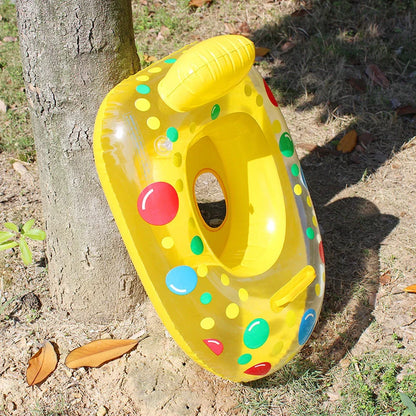 Inflatable baby swimming ring with cartoon design for safe water play