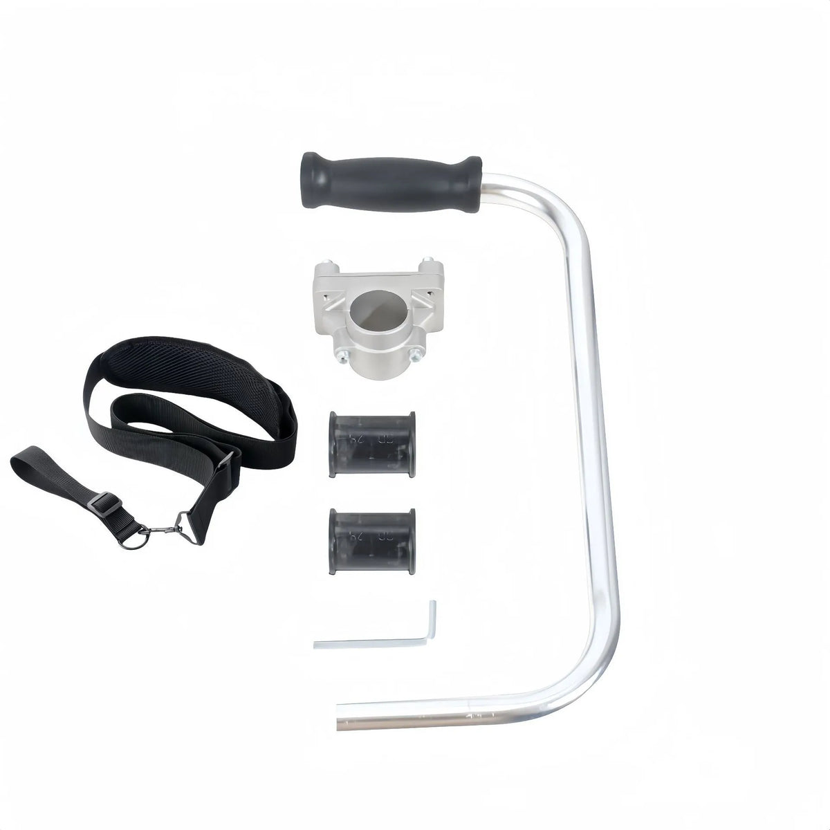 Adjustable aluminium auxiliary handle for brush cutter and lawn mower garden tool pruning accessory