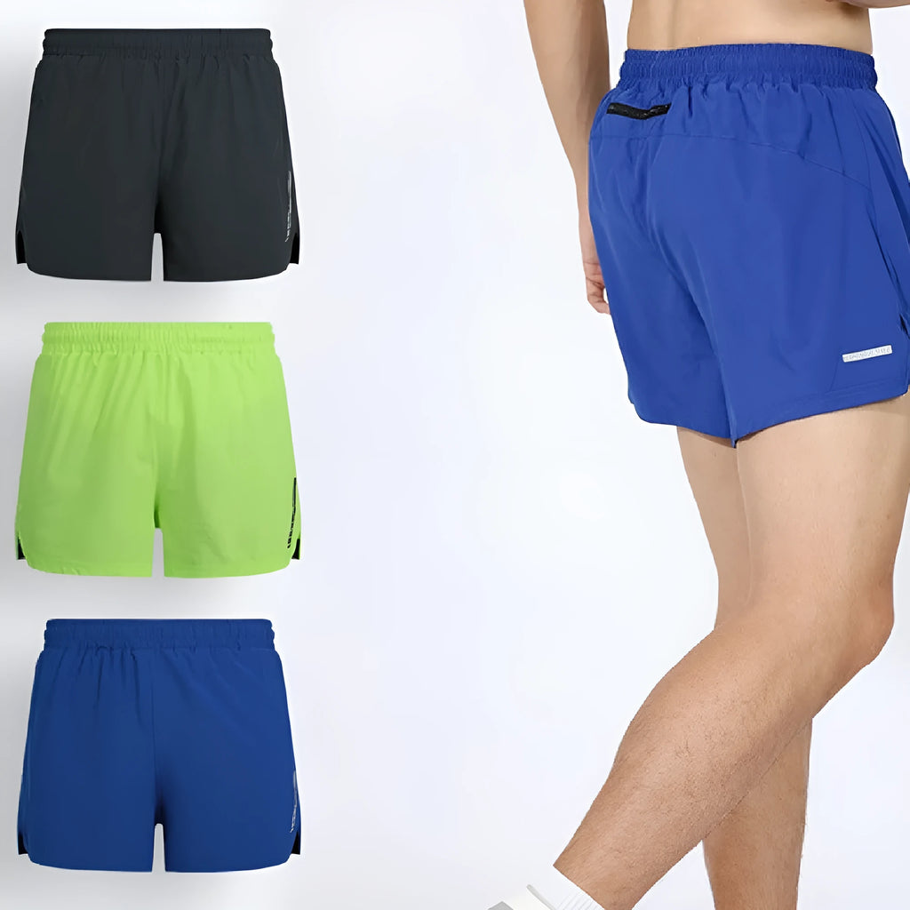 Men's quick-dry marathon running shorts in straight-leg style available in four colours
