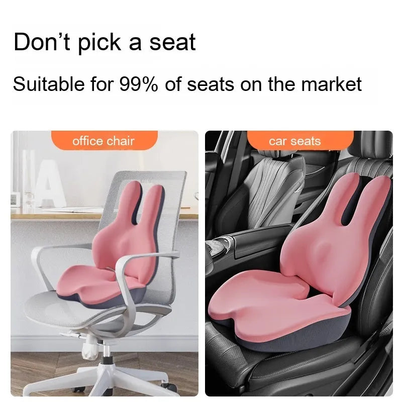 Car seat cushion set with main cushion and lumbar support pad in multiple colour options