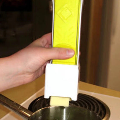 Yellow Stick Butter Cutter with stainless steel blades for easy slicing