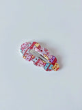 Plastic resin cartoon fruit hair clip with strawberry design for girls - 4.5cm length barrette