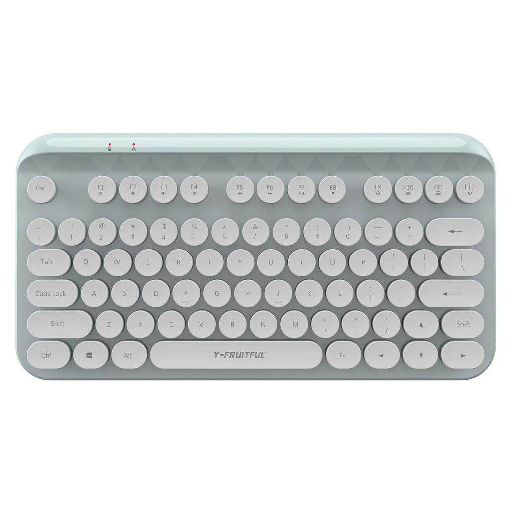 Mini 2.4G wireless punk keyboard in white with 75 keys and USB adapter