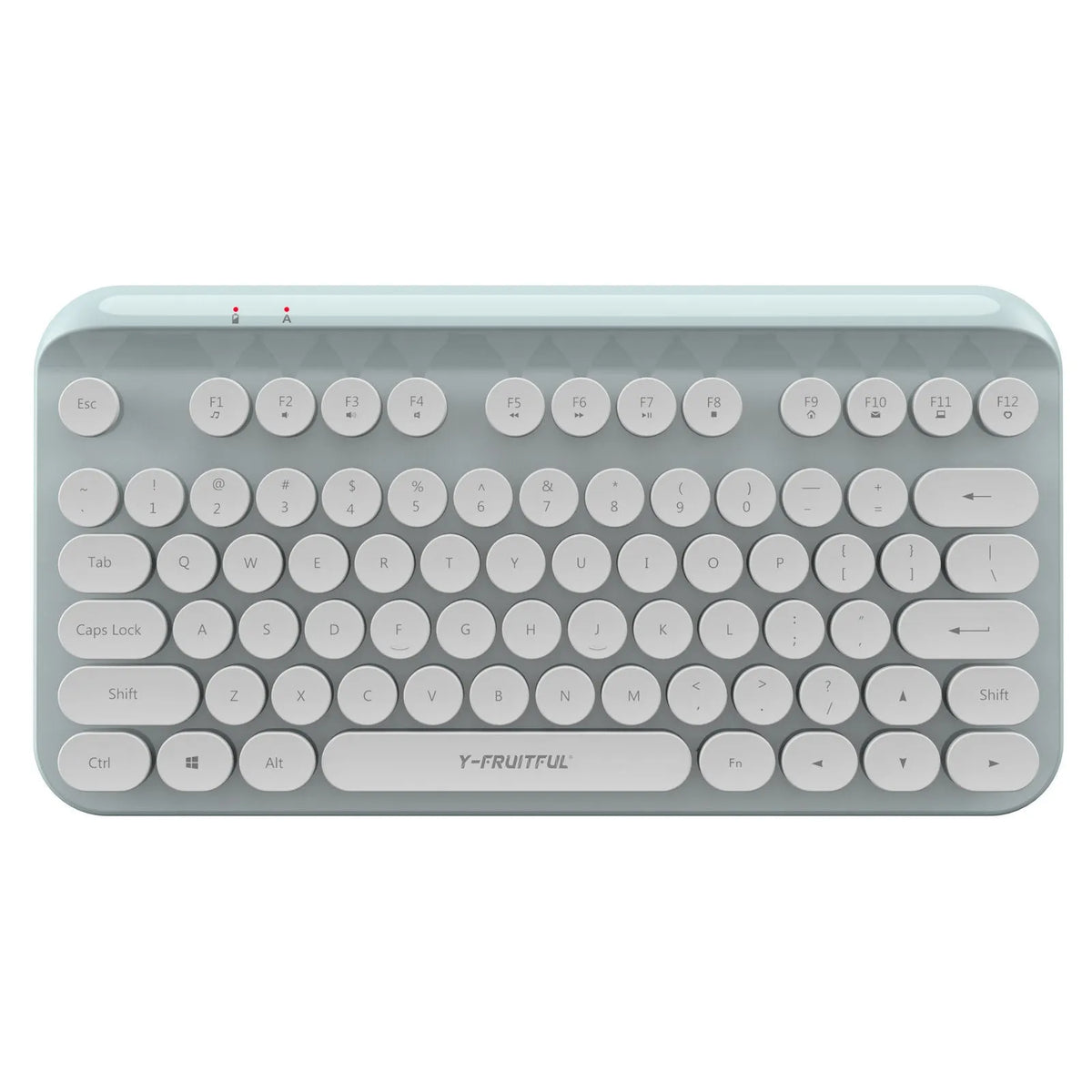 Mini 2.4G wireless punk keyboard in white with 75 keys and USB adapter