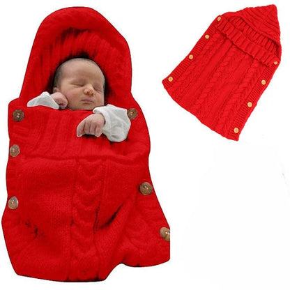 Newborn knit sleeping bag in various colours, soft and breathable for autumn and winter