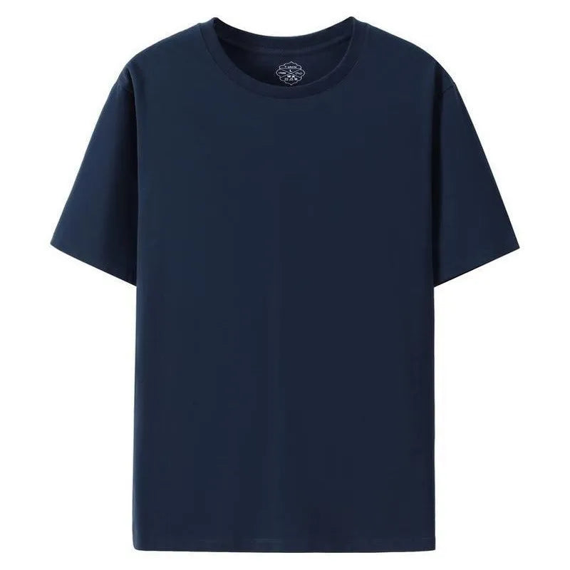 Blank cotton slim fit T-shirt in black colour with short sleeves and round neck