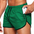 Men's cotton fitness shorts with drawstring mid waist in solid colour, available in multiple colour options
