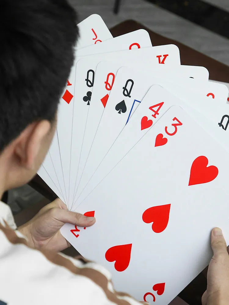 Large size playing cards for table games like Fighting Landlord, showing oversized format