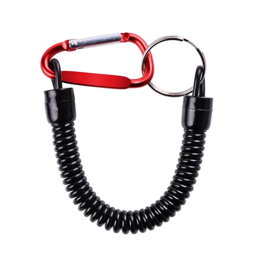 Stainless steel curved nose fishing pliers in black with cover on white background