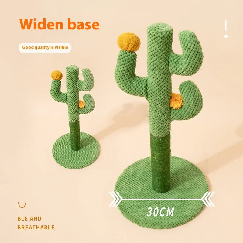 Cactus cat scratch board climbing toy with coconut tree and sisal scratching surfaces