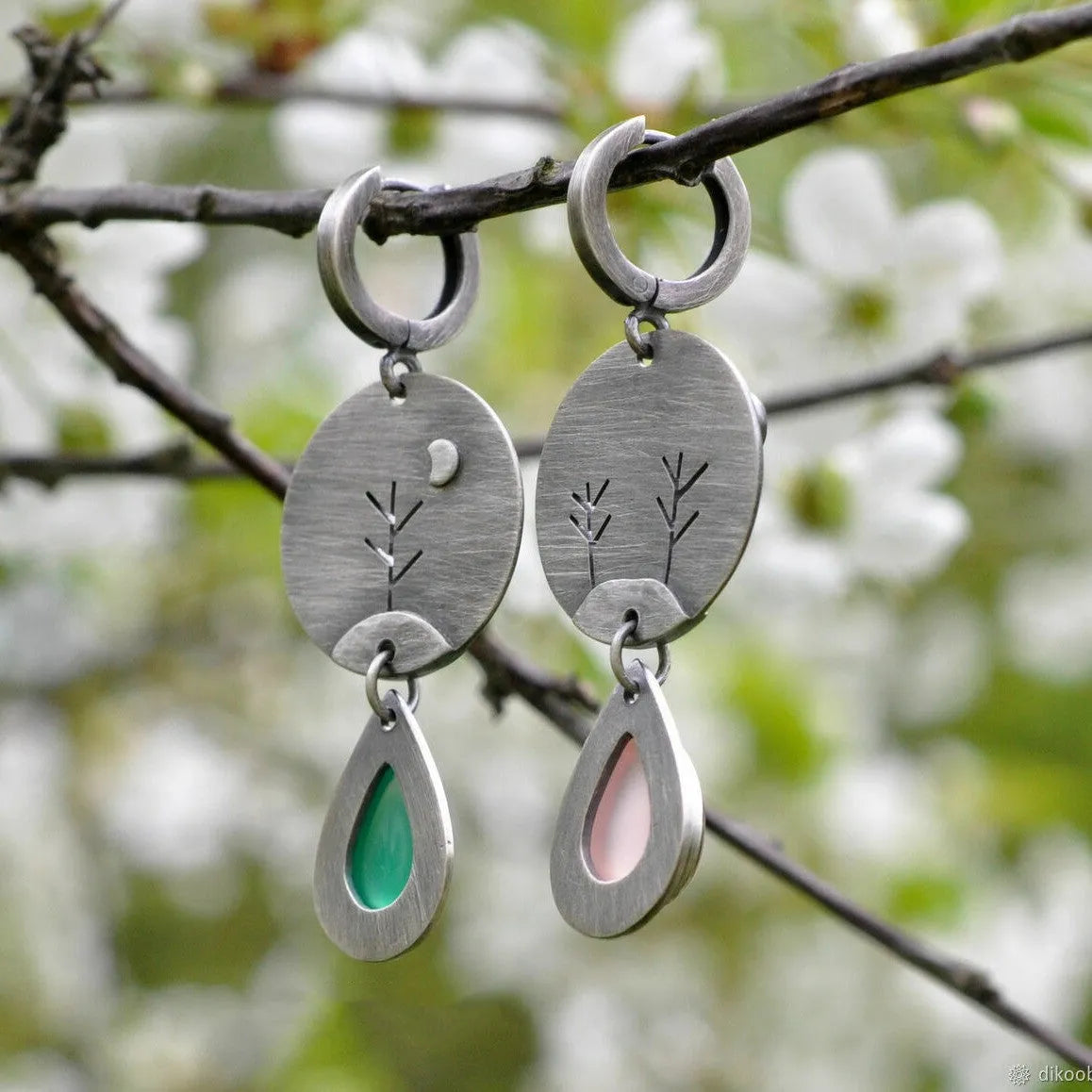Creative twig earrings with snake design in two-tone alloy for women