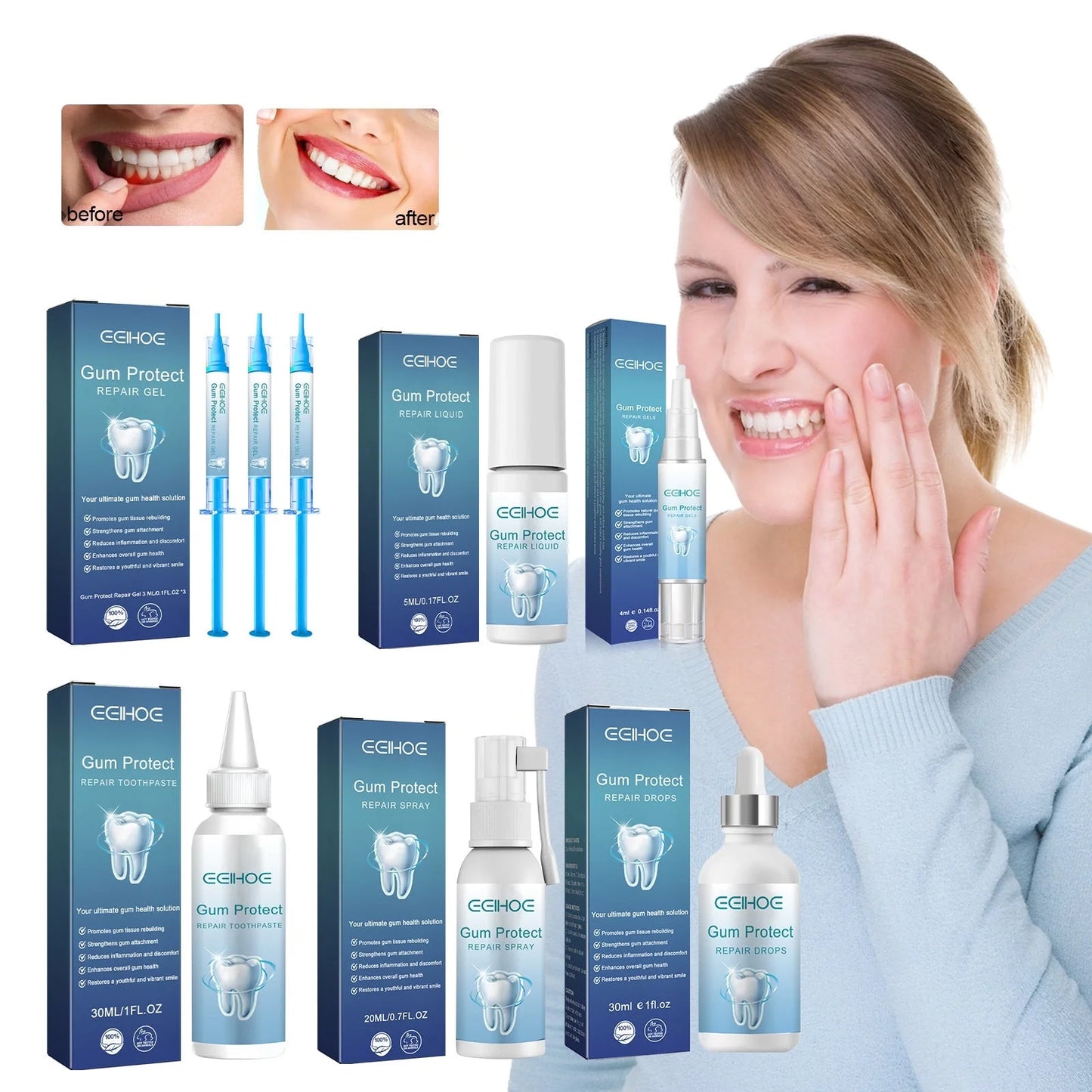 EELHOE Gum Repair Series oral care products for gum sensitivity and repair