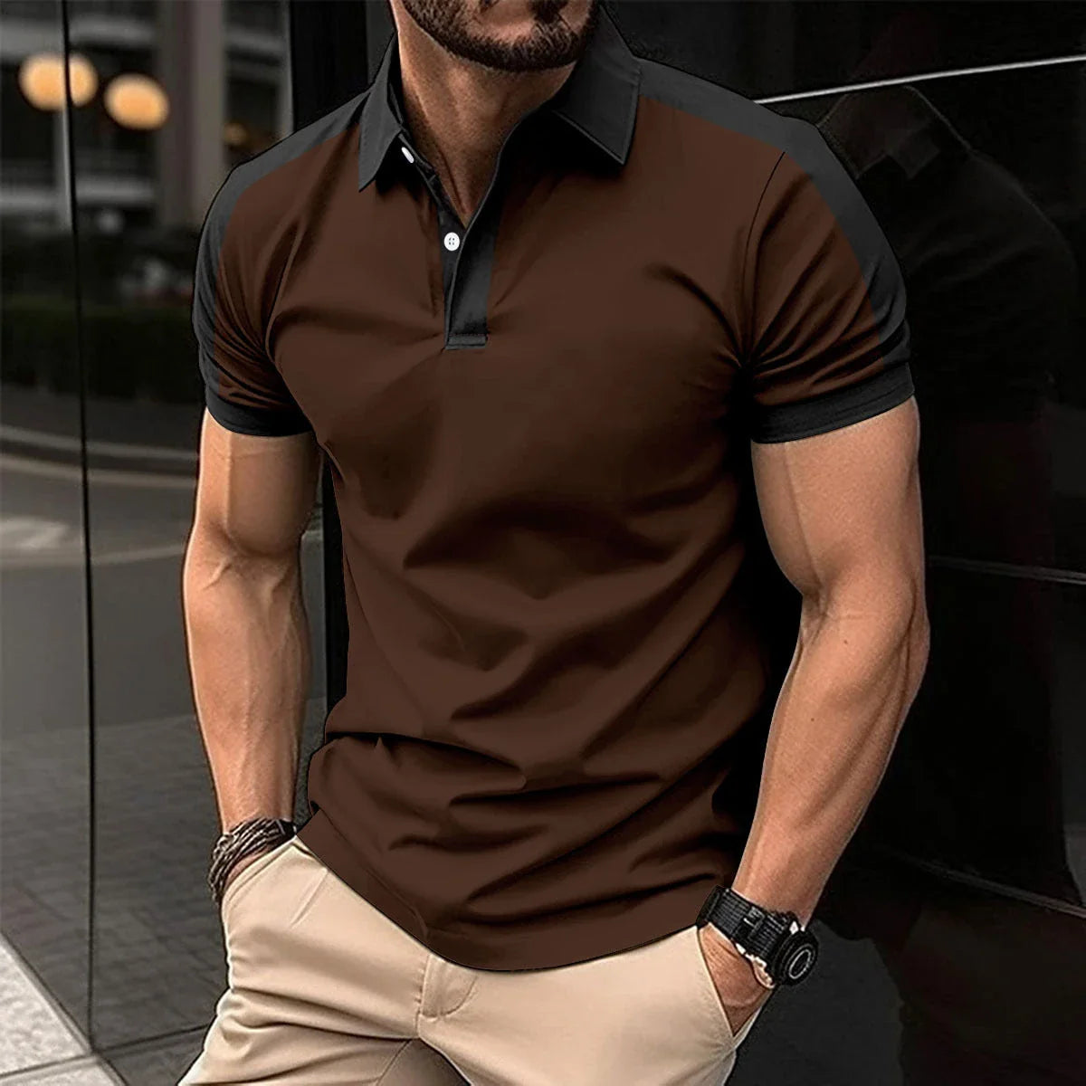 Men's stylish short sleeve casual polo shirts in a variety of colors and sizes