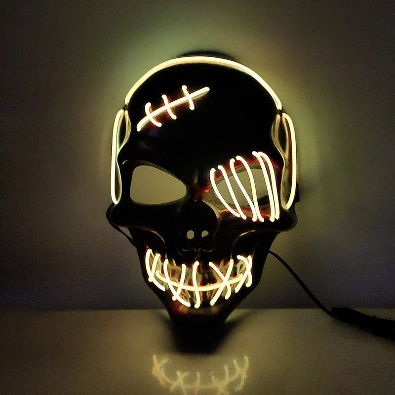 Scary one-eyed pirate mask with glowing LED lights for Halloween costume and party