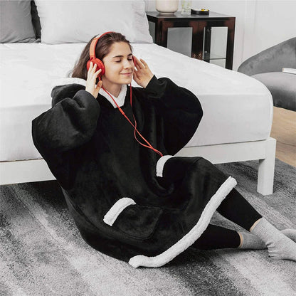 Cozy TV Hoodie Blanket in Variety of Colors - Plush Polyester Pullover with Front Pockets for Relaxation and Comfort