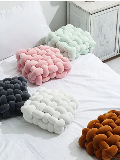 Creative Home Woven Square Plush Cushion in various colours for home decor