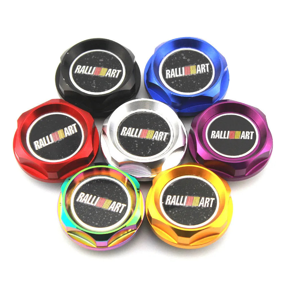 Aluminium alloy oil filter cap for Mitsubishi car modification in six colour options.