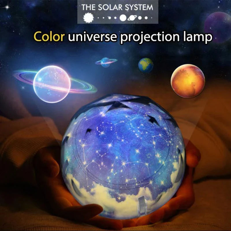 Starry Sky Projection Lamp with Rotating Cosmic Display and Vibrant Lighting Effects