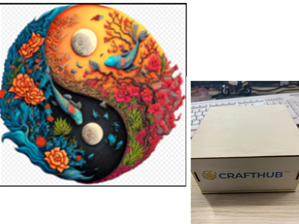 Animal Puzzle Craft Hub A3 Size Wooden Box for puzzle storage and display