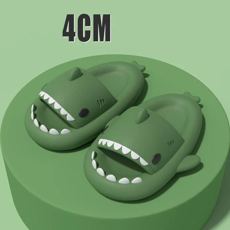 Cozy Shark Slippers with cartoon shark design, waterproof and anti-slip sole, and premium EVA material for comfort