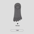 Men's five-finger invisible socks in modal fabric showing antibacterial and non-slip features