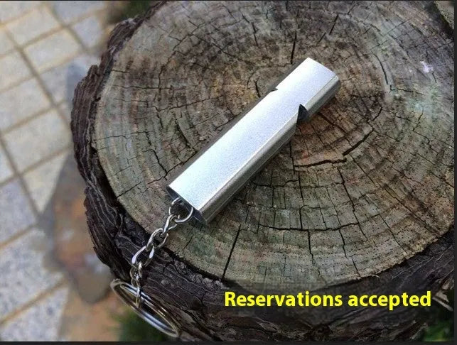 Aluminium alloy outdoor survival whistle with double hole design in silver and gold colour options