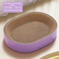 Green oval corrugated paper cat scratch board and lounging nest with a 55cm diameter.