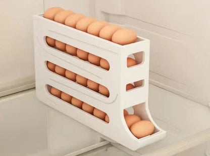 4-layer automatic egg roller for refrigerator side door, holds 30 eggs