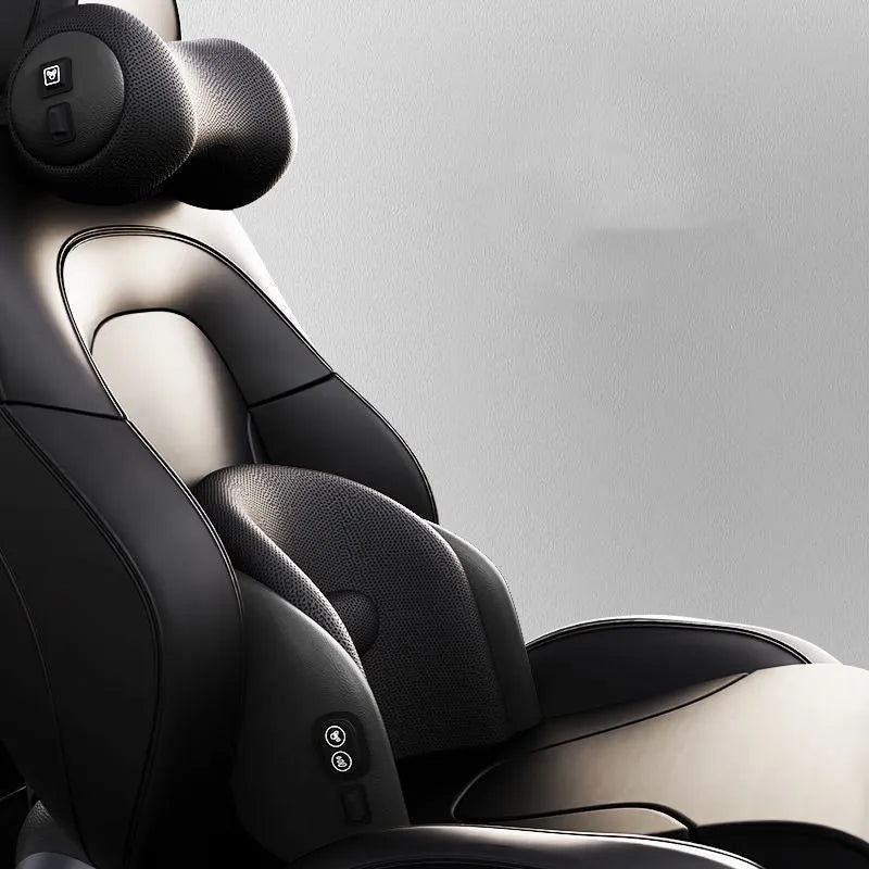 Car electric massage cushion showing memory cotton construction and adjustable positioning features