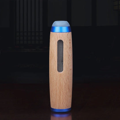 Vintage walnut wood cigarette case with keychain clip in golden and silver finishes