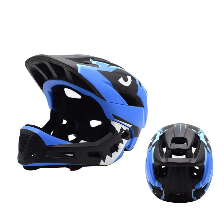 Children's full face bicycle helmet with 600g lightweight construction and adjustable 48-56cm head circumference for balance bike and scooter safety protection