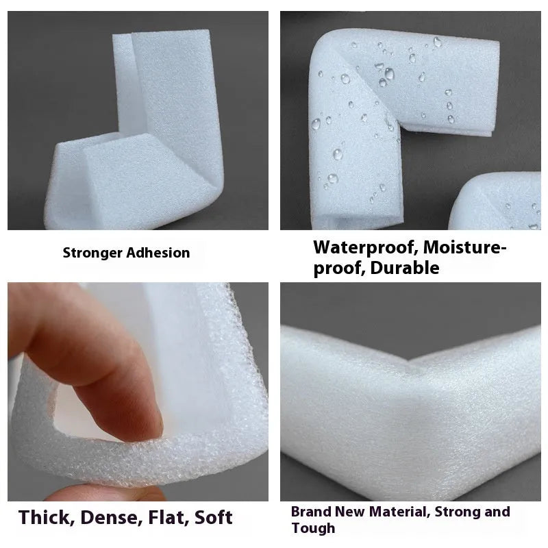 Pack of soft white EPE foam corner protectors showing the U10 style slot.