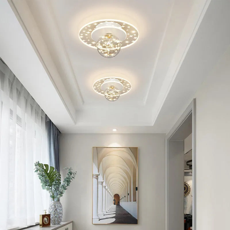 Modern LED ceiling lamp for corridors in gold, black or white finish with adjustable colour temperature