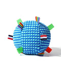 Blue pineapple lattice fabric dog toy ball, 17cm in diameter, with a rolling ring design.