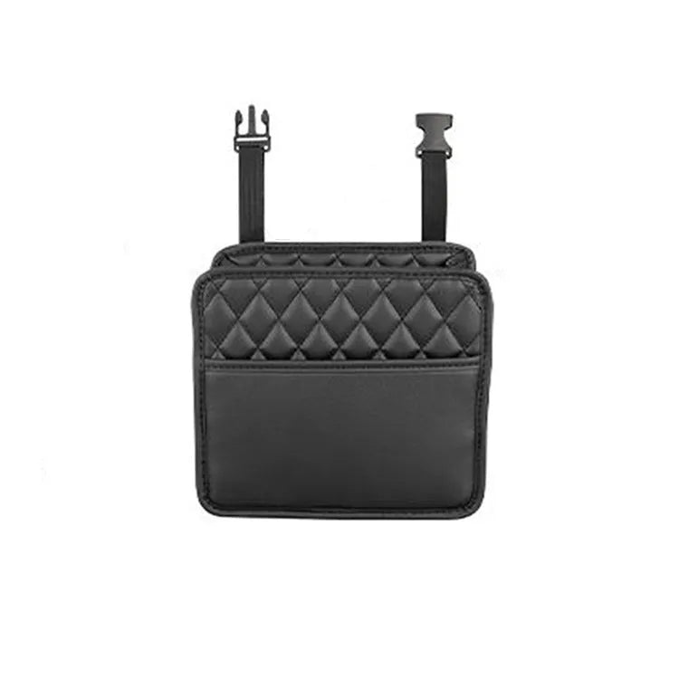 Leather car hanging storage bag in black, pink, green or white, 25cm by 25cm by 8cm