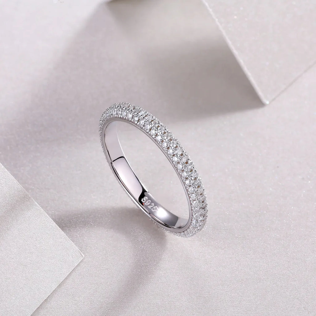 Mr. Right moissanite wedding ring set S925 silver platinum-plated gold colour with GRA certificate