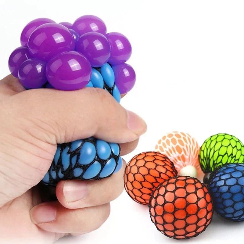 Decompression Vent Grape Ball stress relief toy in rainbow colors