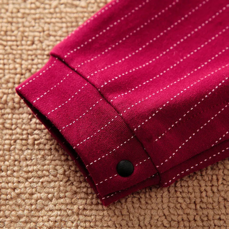 Gentleman style baby boy cotton jumpsuit in wine red colour with single-breasted closure and long sleeves
