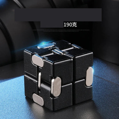 Infinity Cube Educational Toy in zinc alloy, available in multiple colours for focus enhancement and stress relief.
