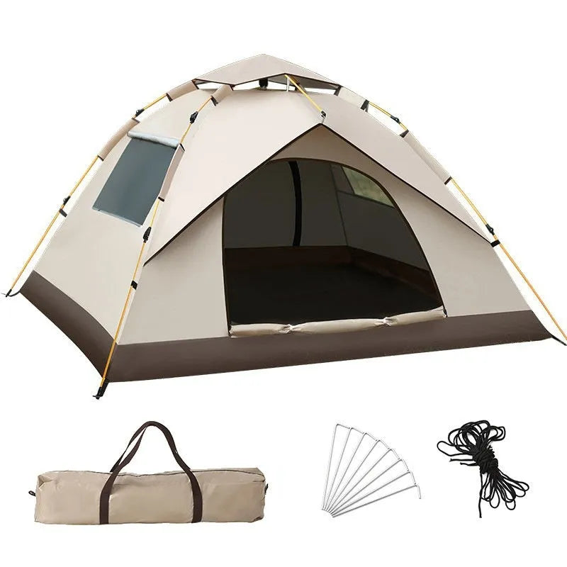 Silver pastebrushing sun-proof automatic pop-up tent quicksand gold coffee bottom for 2-4 people outdoors