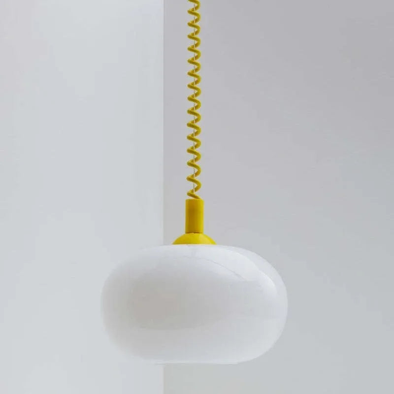 Chinese style glass chandelier D25CM red flexible wire for bedside restaurant hotel simple modern