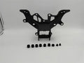 Black aluminium headlight mounting bracket for BMW S1000RR motorcycle 2009-2018.