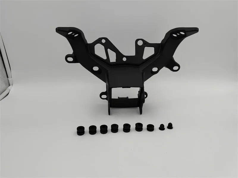 Black aluminium headlight mounting bracket for BMW S1000RR motorcycle 2009-2018.