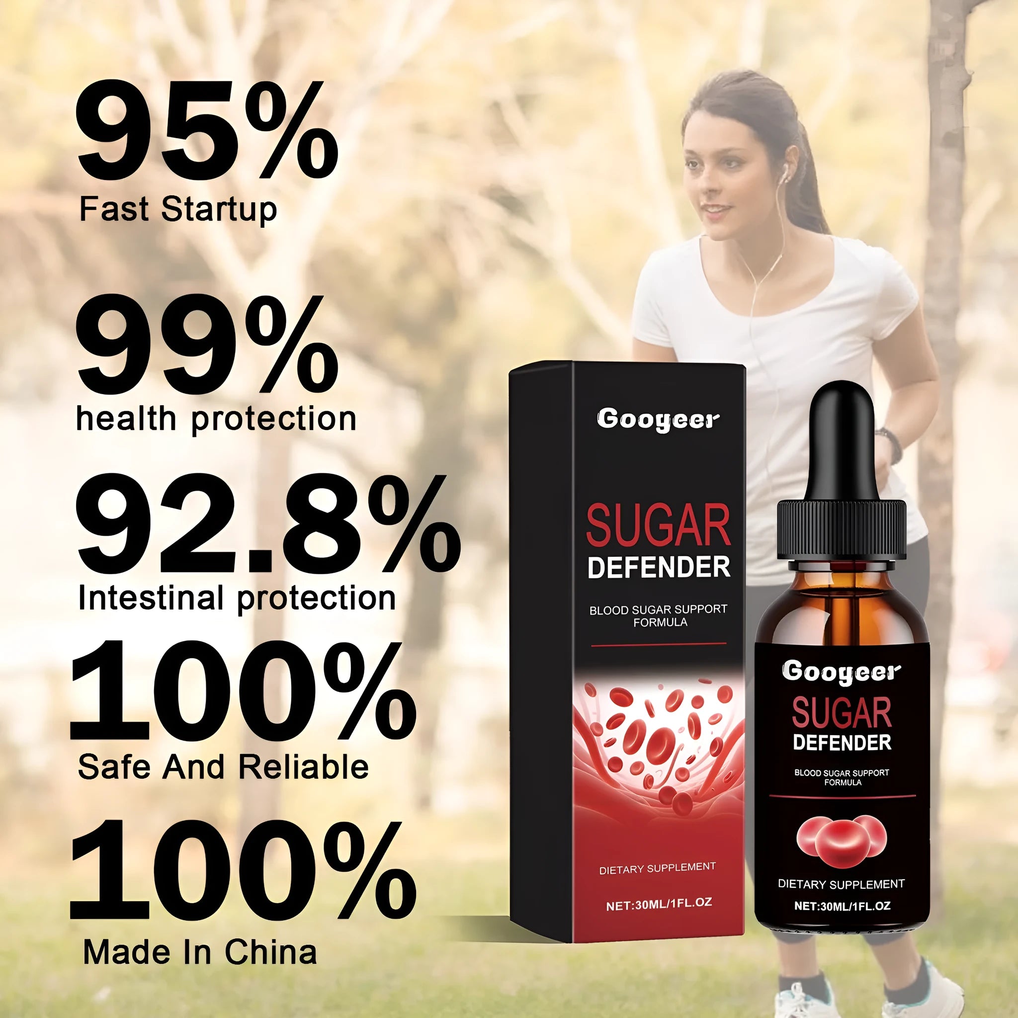 Googeer Body Care Drops liquid supplement in a 30ml bottle with dropper.