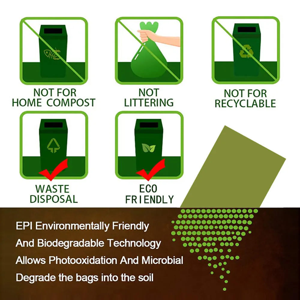 Roll of extra thick leak proof biodegradable dog waste bags for pet waste disposal