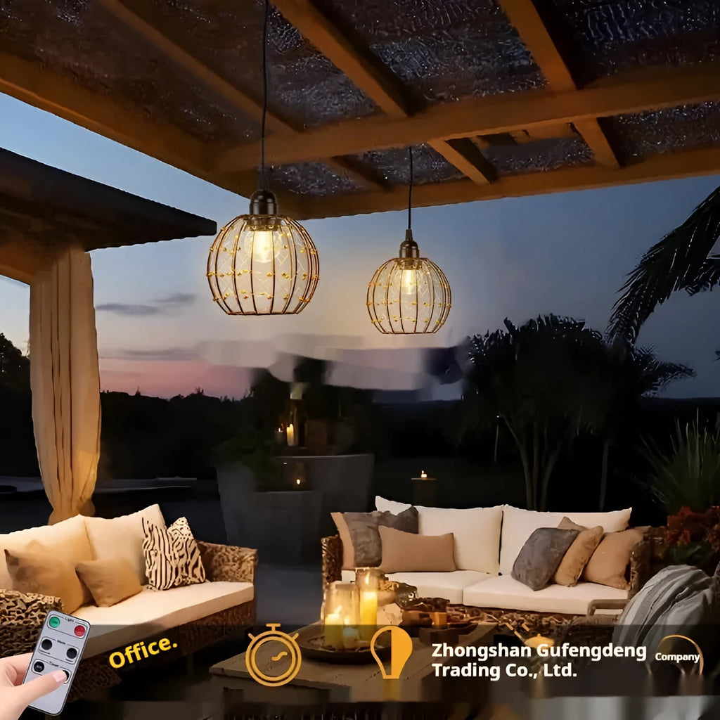 Outdoor waterproof camping chandelier with iron construction and American style design